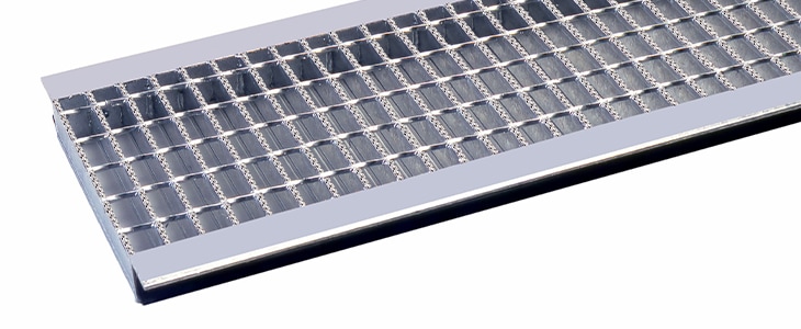 D5MUR型 U字溝スチール 車道用 普通目 Dグリップ ゴム付 みぞ幅150