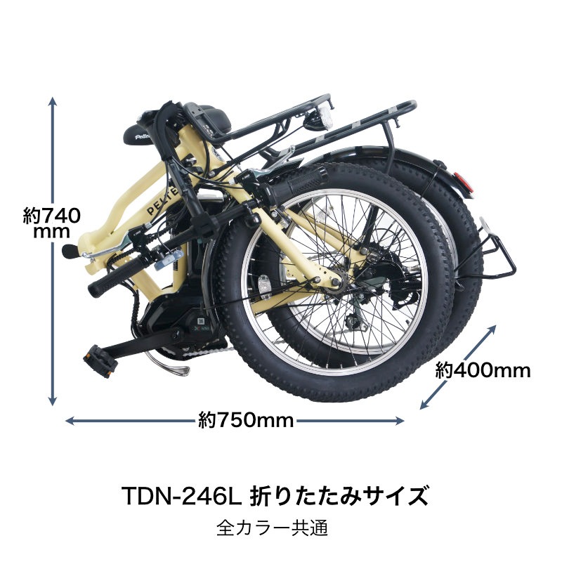 メーカー直送※送料無料】電動アシスト折りたたみ自転車 TDN-246L