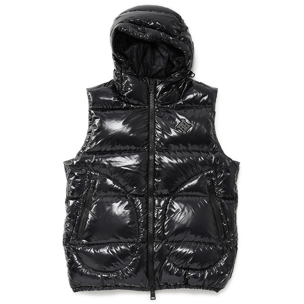 HERNO ヘルノ グロッシーコーティング フーデッドダウンベスト