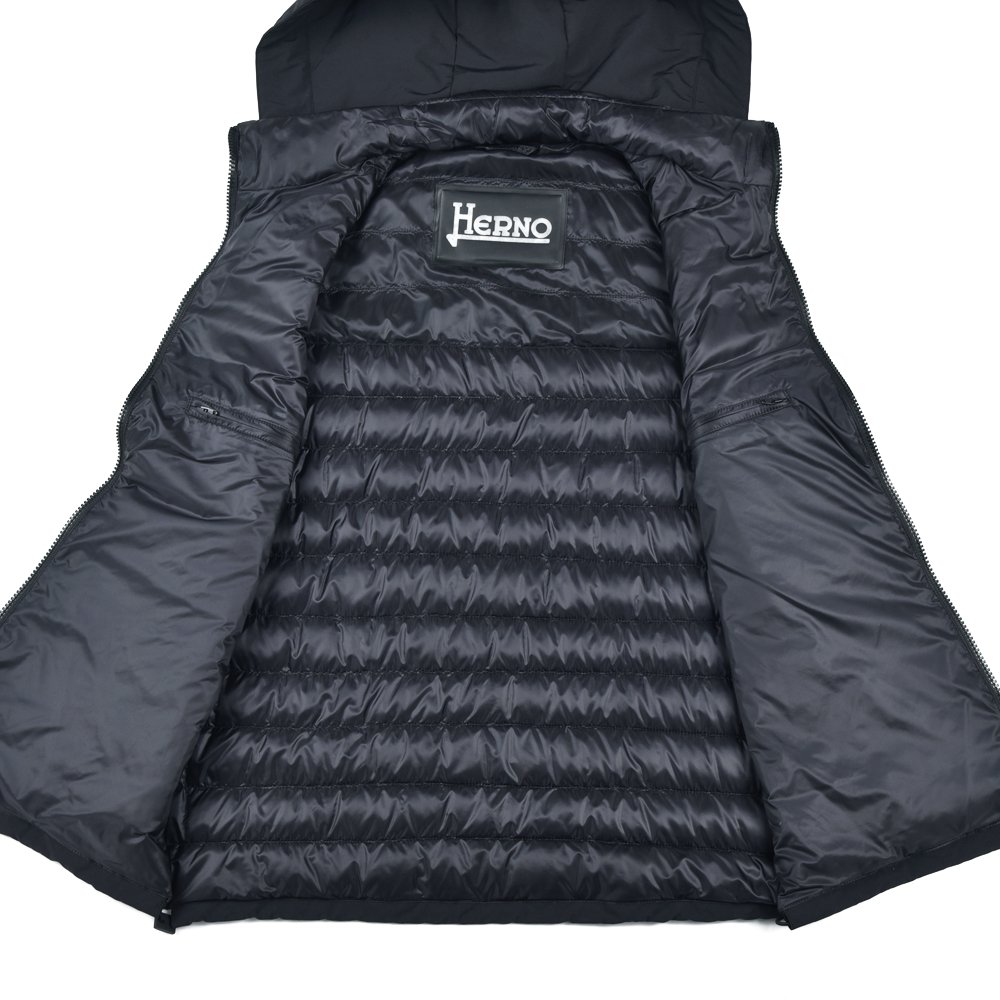 HERNO ヘルノ コンビネーション フーデッド ライトダウンベスト 【国内