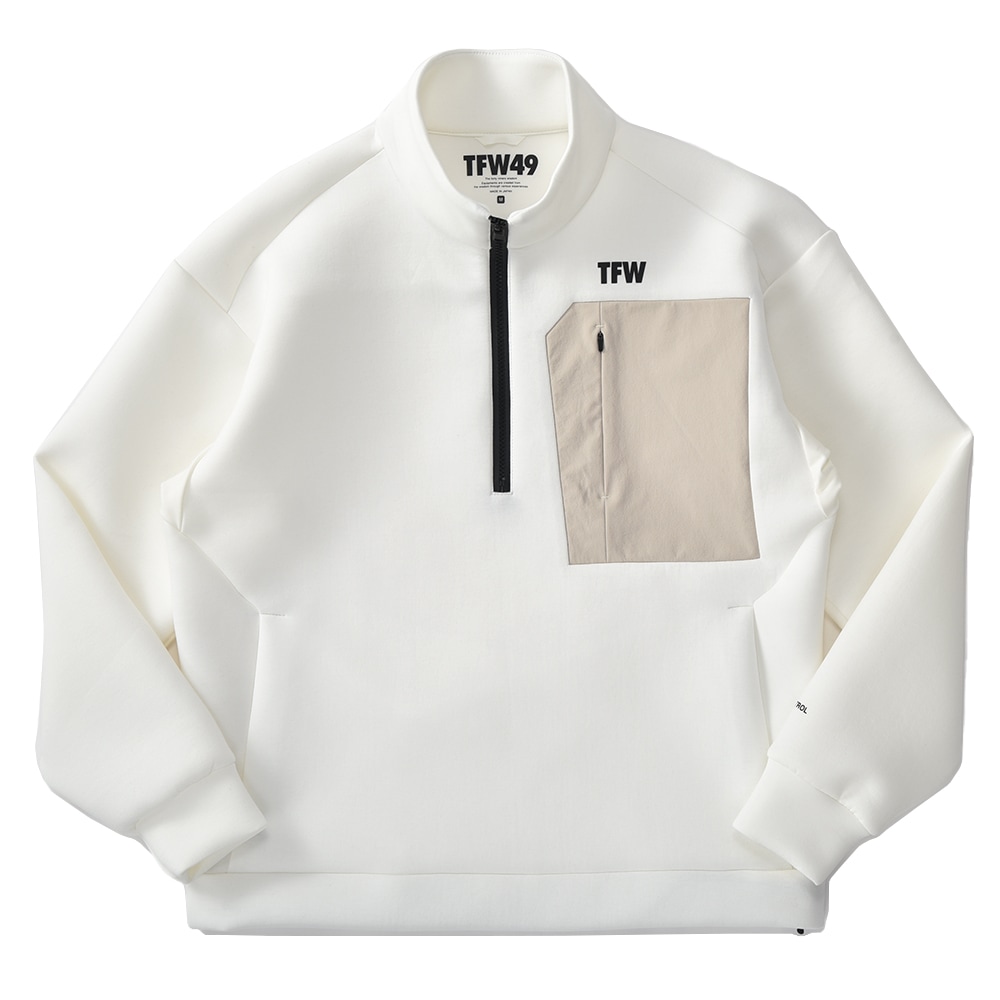 TFW49 ティーエフダブリュー49 CARDBOARD MATERIAL HALF ZIP SWEAT