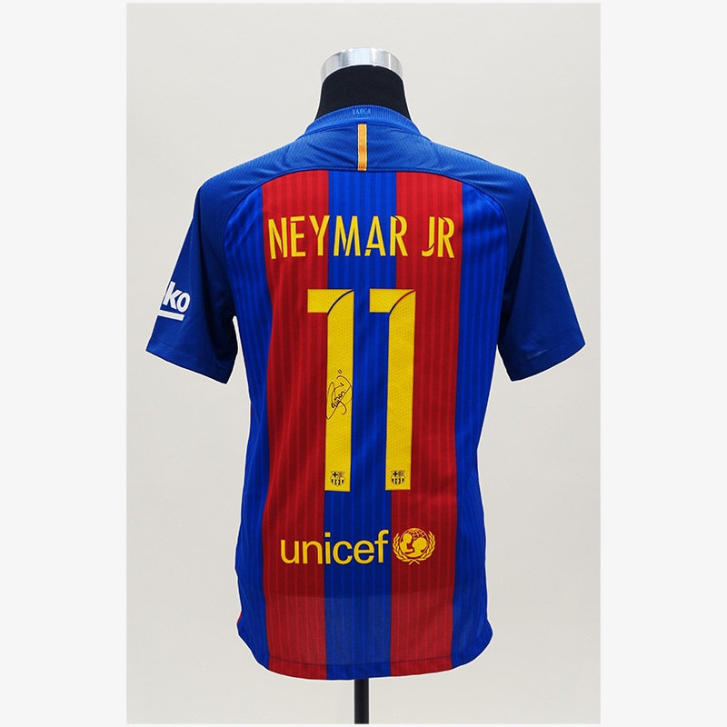 ネイマール直筆サイン入りバルセロナ16/17ホームユニフォーム | THE DUGOUT