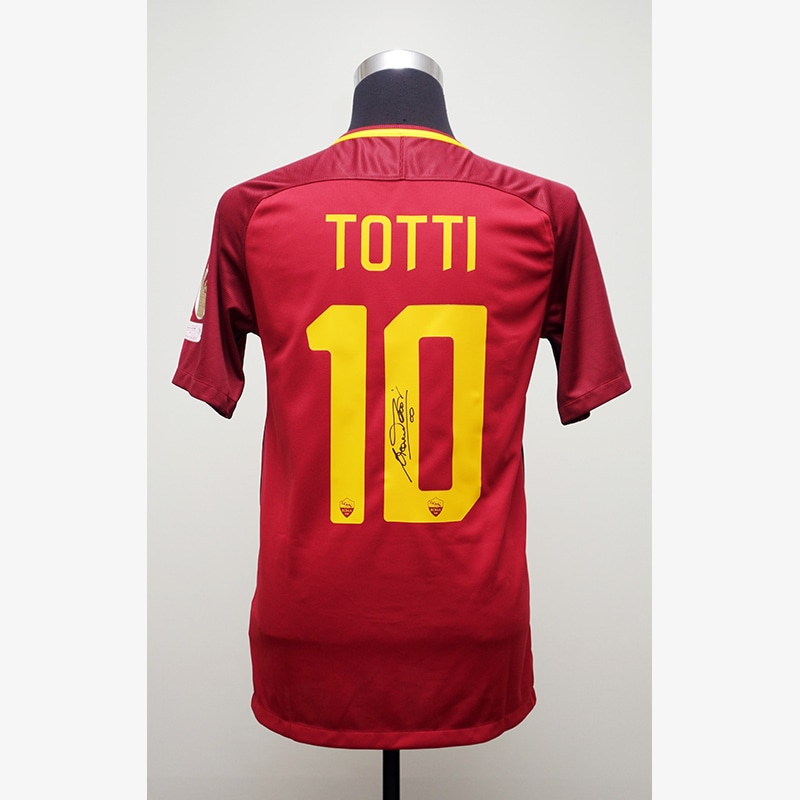 トッティ直筆サイン入りASローマ17/18ホームユニフォーム (ラスト