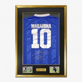 マラドーナ直筆サイン入りアルゼンチン代表1986復刻版アウェイ
