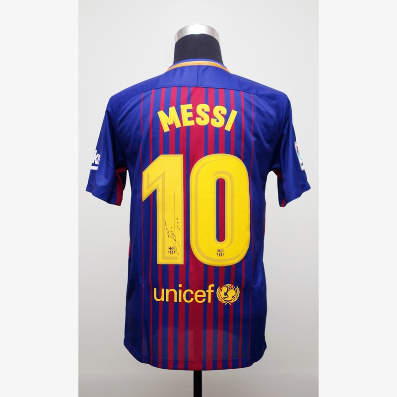 メッシ直筆サイン入りバルセロナ17/18ホームユニフォーム | THE DUGOUT