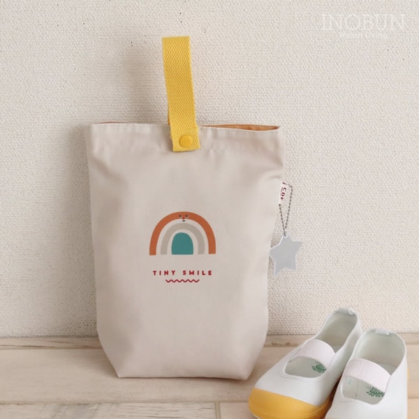 タイニースマイル 上履き入れ シューズバッグ 入園入学 オフホワイト