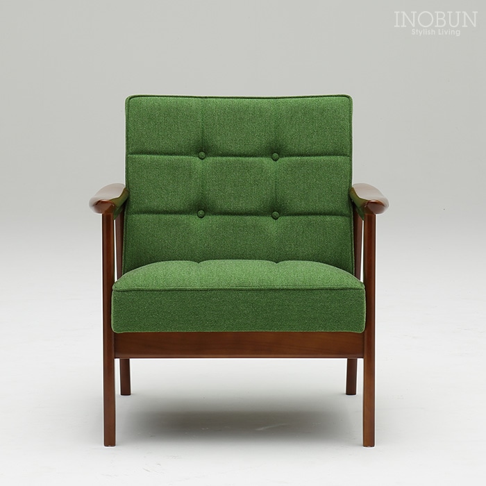 カリモク60 Kチェア 1シーター タープグリーン ウォールナット