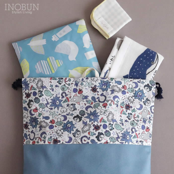 リバティ LIBERTY 入園入学 お着替え入れ 体操服バッグ Odette ブルー