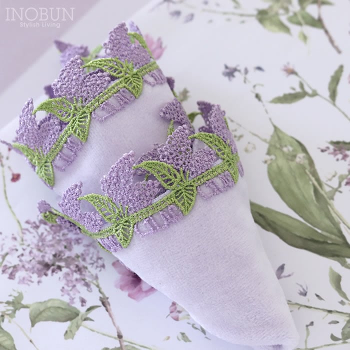 完売】近沢レース店 タオルハンカチ ライラック パープル シーズン限定