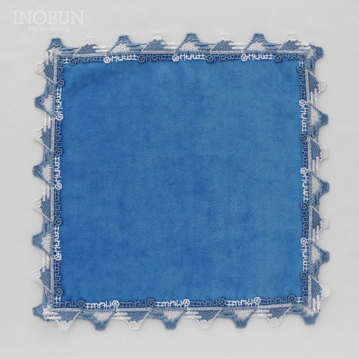 入荷待ち】近沢レース店 富士山 ブルー 和レース タオルハンカチ