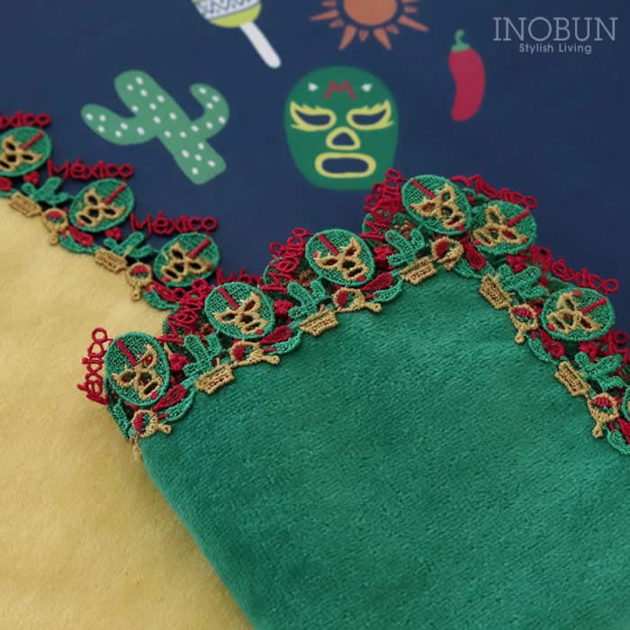 完売】近沢レース店 覆面レスラー グリーン 8月 シーズンタオルハンカチ