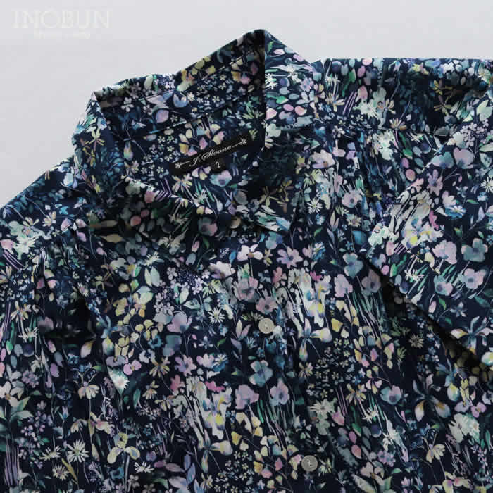 再入荷予定なし】J.Sloane リバティ 半袖 ギャザーレギュラーシャツ