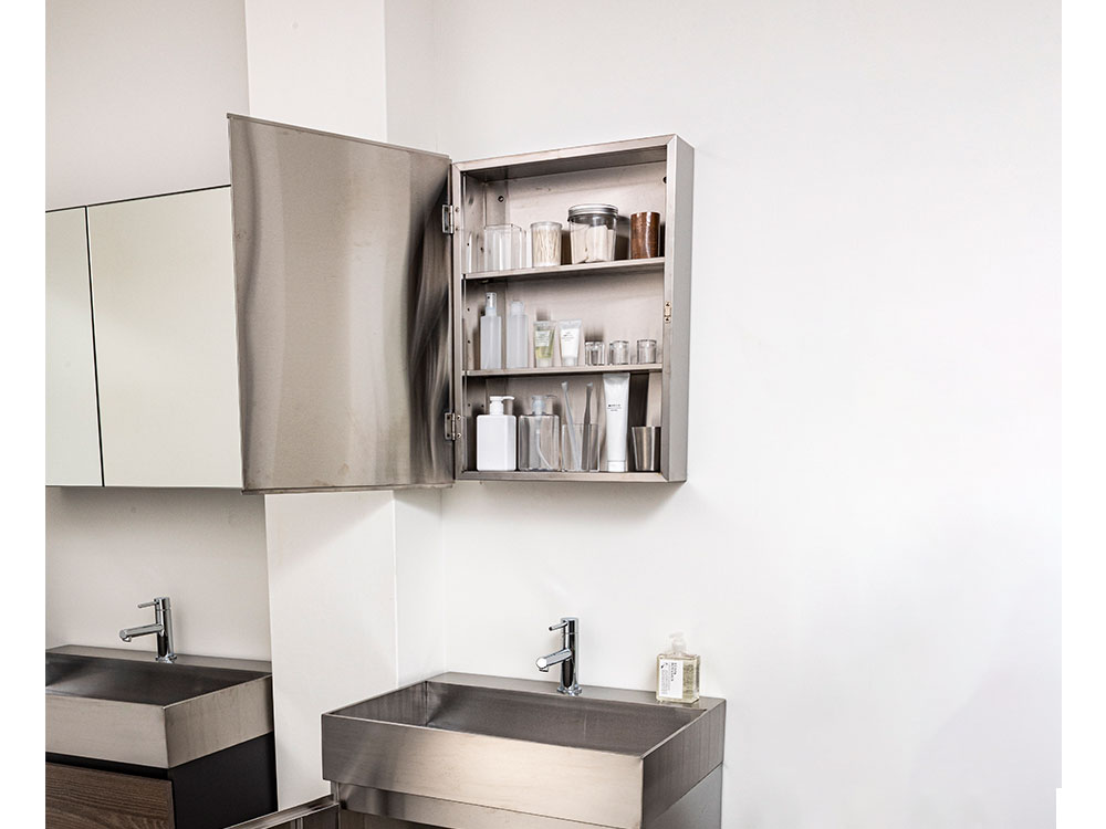 ミラー収納 MRC3001S 一面鏡 W300×H472×D112 ステンレスキャビネット