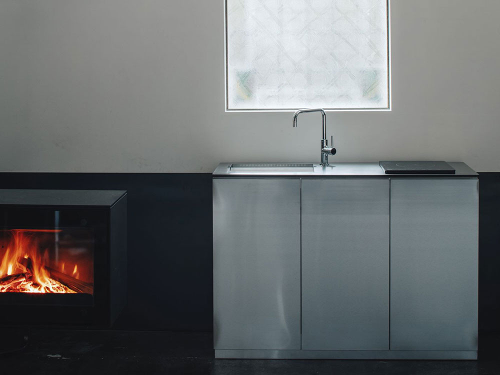 ステンレス製ミニキッチン コンパクトキッチン IHクッキングヒーター