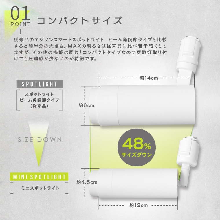 エジソンスマート ミニスポットライト ホワイト ダクトレール用 RST