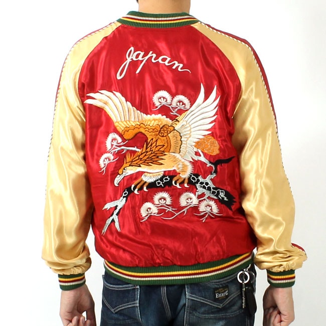 テーラー東洋(TAILOR TOYO) 刺繍リバーシブルスカジャン EAGLE×BLUE