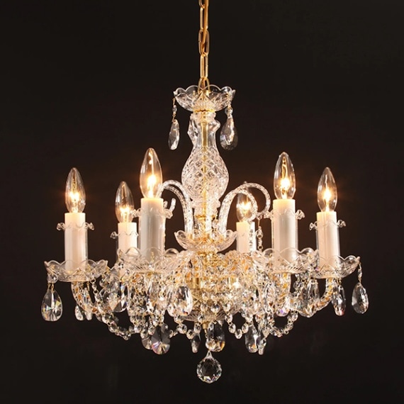 ボヘミアンクリスタルシャンデリア 6灯 ゴールド（W500×H500mm） | EL