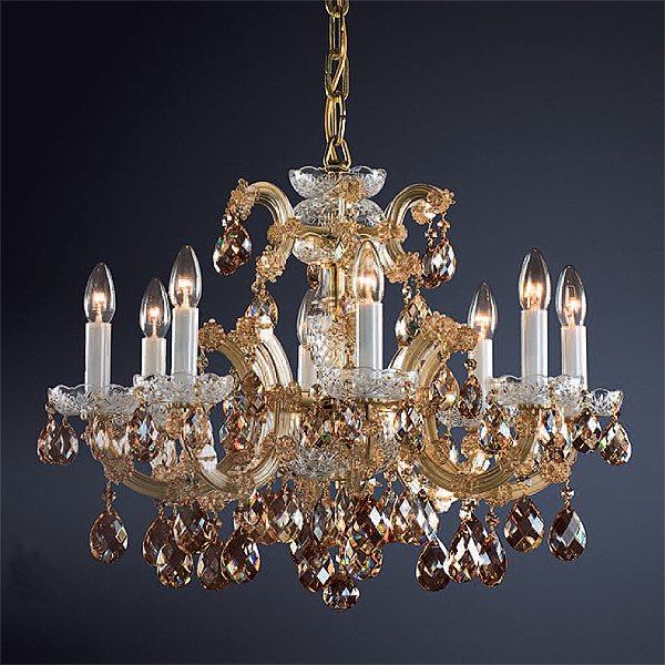 Preciosa】最上級ブランドクリスタルシャンデリア 8灯 ゴールド(φ650