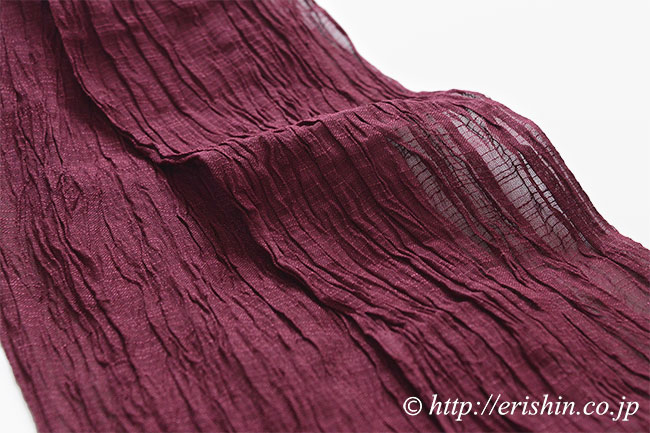 竺仙 麻兵児帯（小千谷縮/臙脂）竺仙（吉新織物）『着物・呉服えり新』