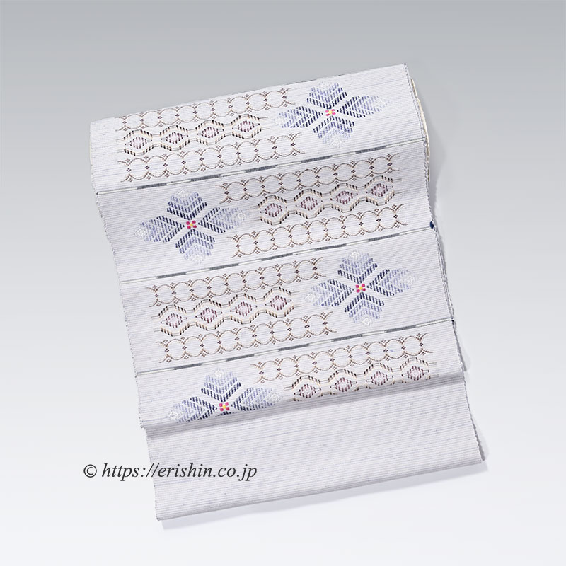 九寸織名古屋帯（読谷山花織/薄藤色）『着物・呉服えり新』