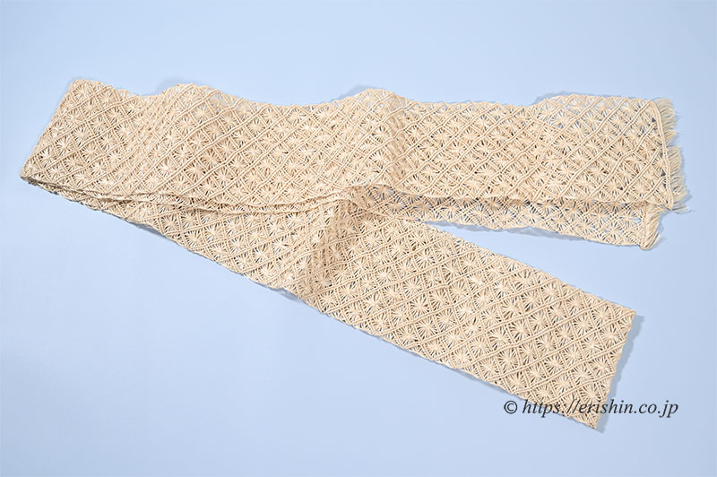 誉田屋源兵衛 半幅帯（芭蕉通風段文/生成色） ☆再入荷しました。誉田