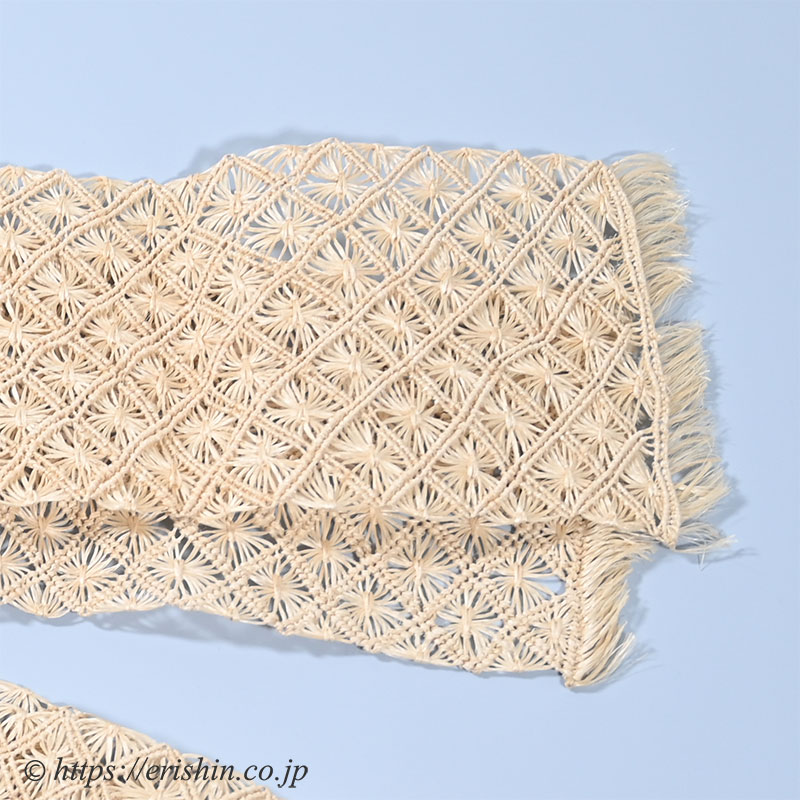 誉田屋源兵衛 半幅帯（芭蕉通風段文/生成色） ☆再入荷しました。誉田