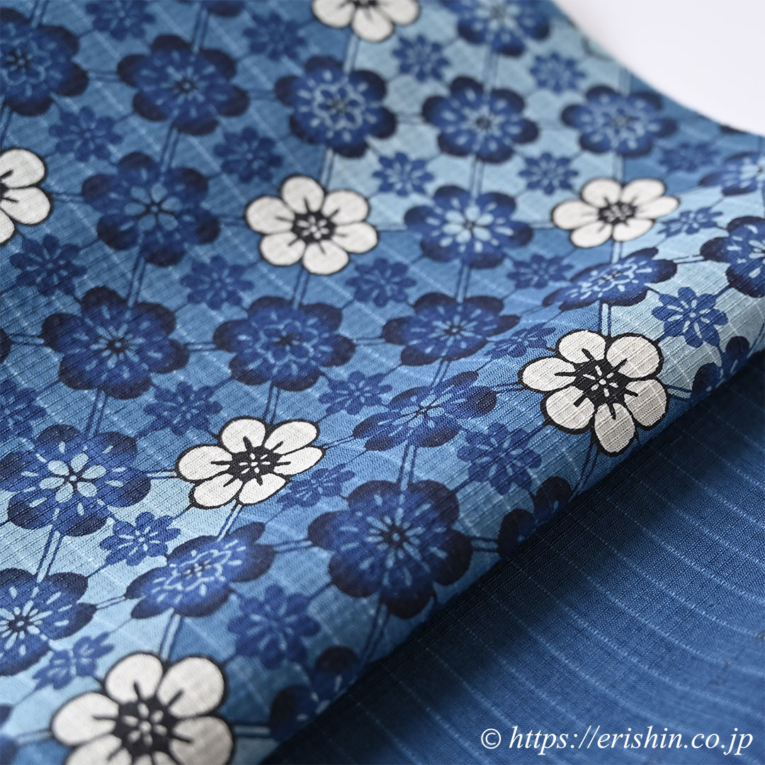 城間栄市 琉球本紅型 染名古屋帯（小花づくし/藍型・松煙染）※お値段は