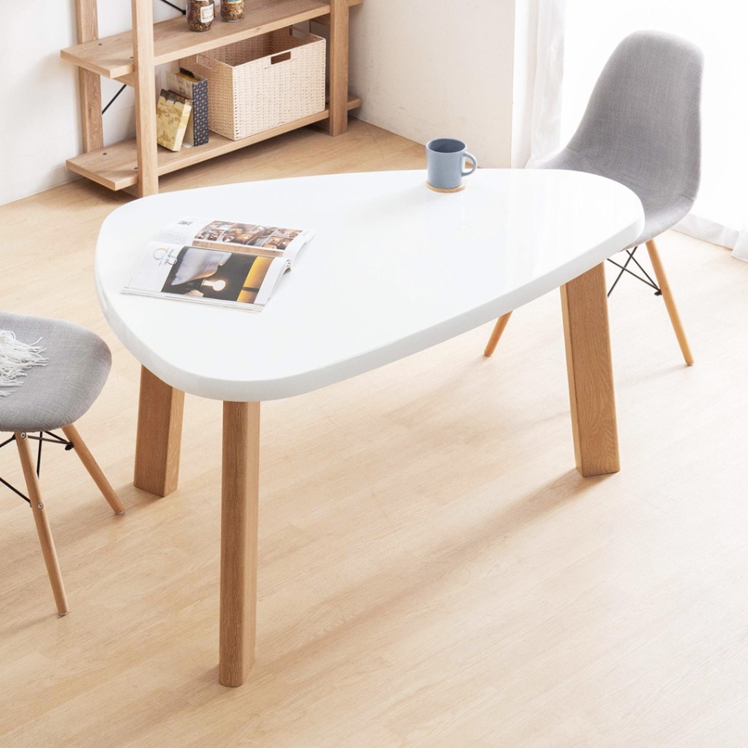 ダイニングテーブル 三角形 ホワイトオーク 天然木 MY 130 UV 変形