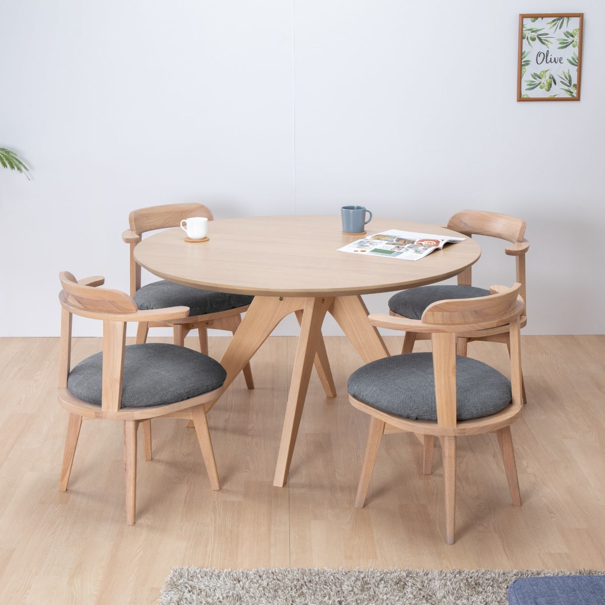 幅120/高さ70] ダイニングテーブル 丸テーブル オーク （ARテーブル