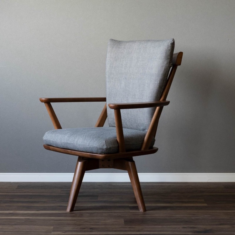 幅65/座面高42.5］ 回転チェア ダイニングチェア アームチェア 肘付き