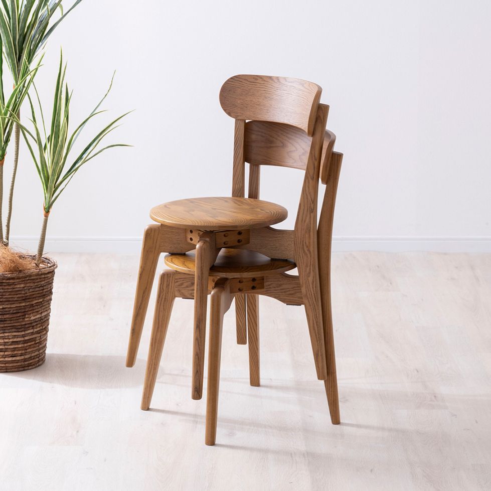 2脚セット】［座面高43］ 回転チェア スタッキング