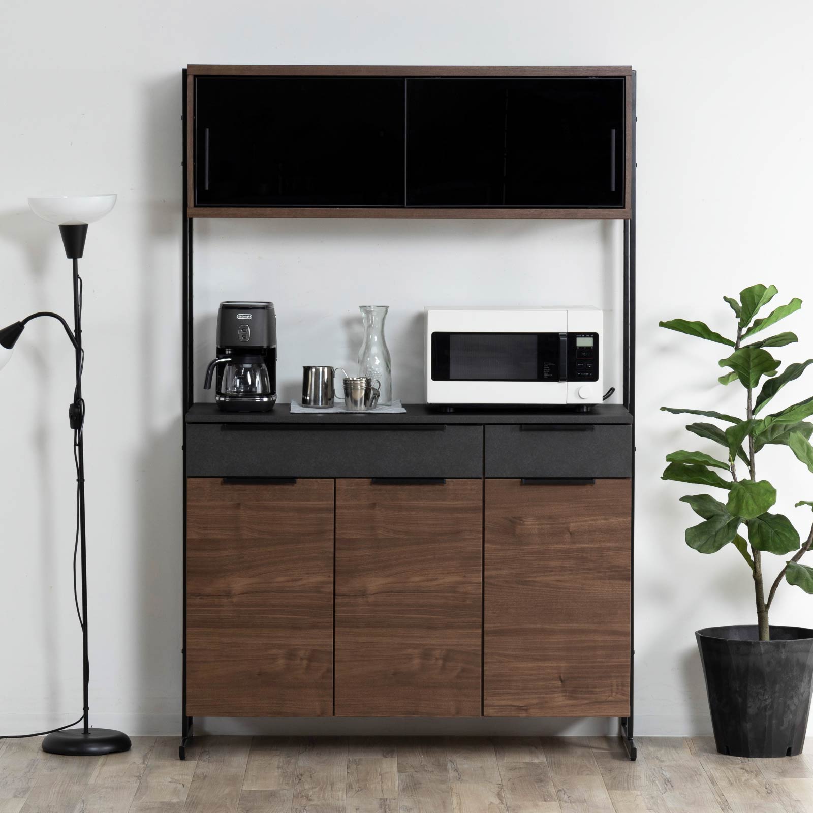 幅120］ ディエゴ ｜ オープン収納 食器棚 キッチンボード