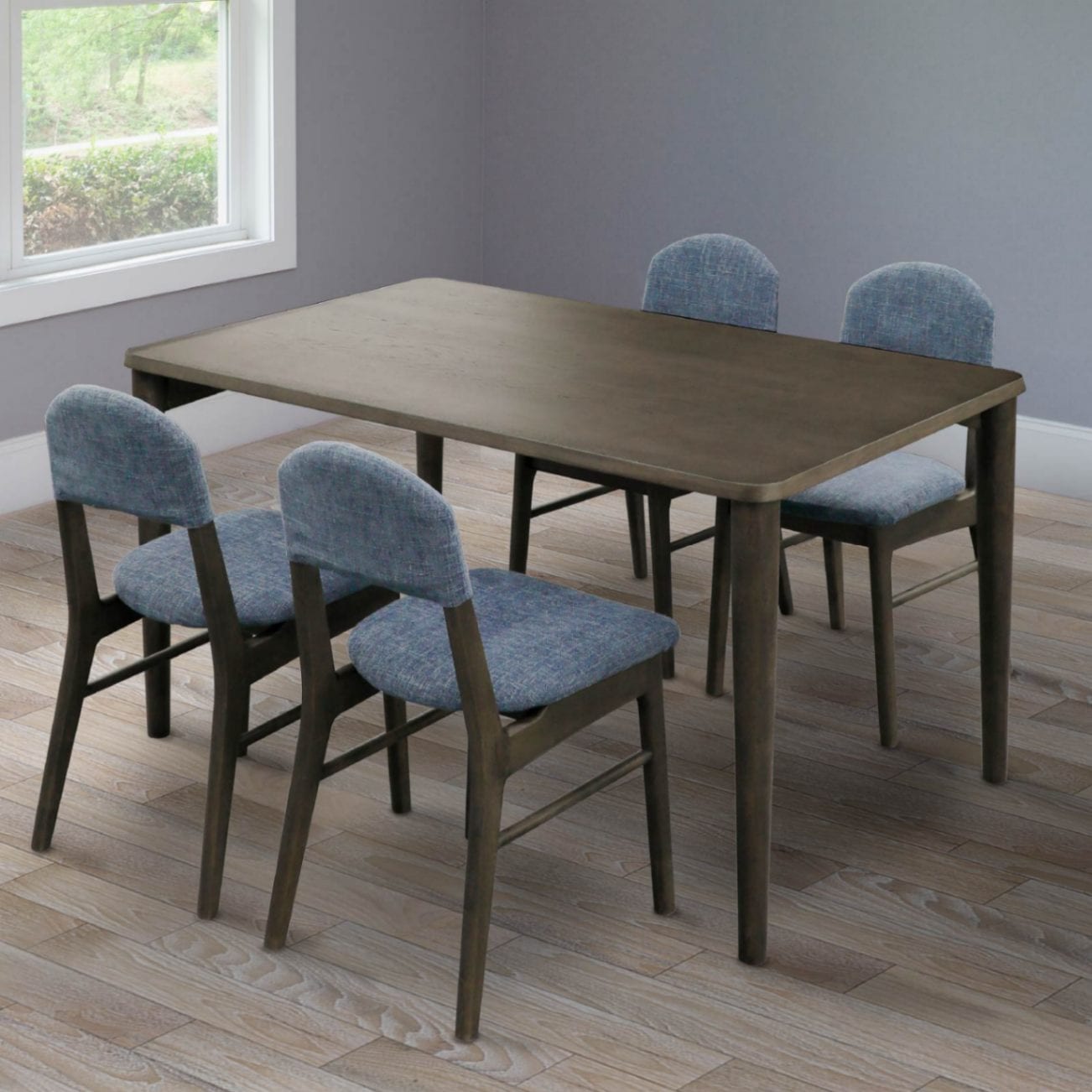 幅140］ ダイニングテーブル 4本脚 オーク 無垢材