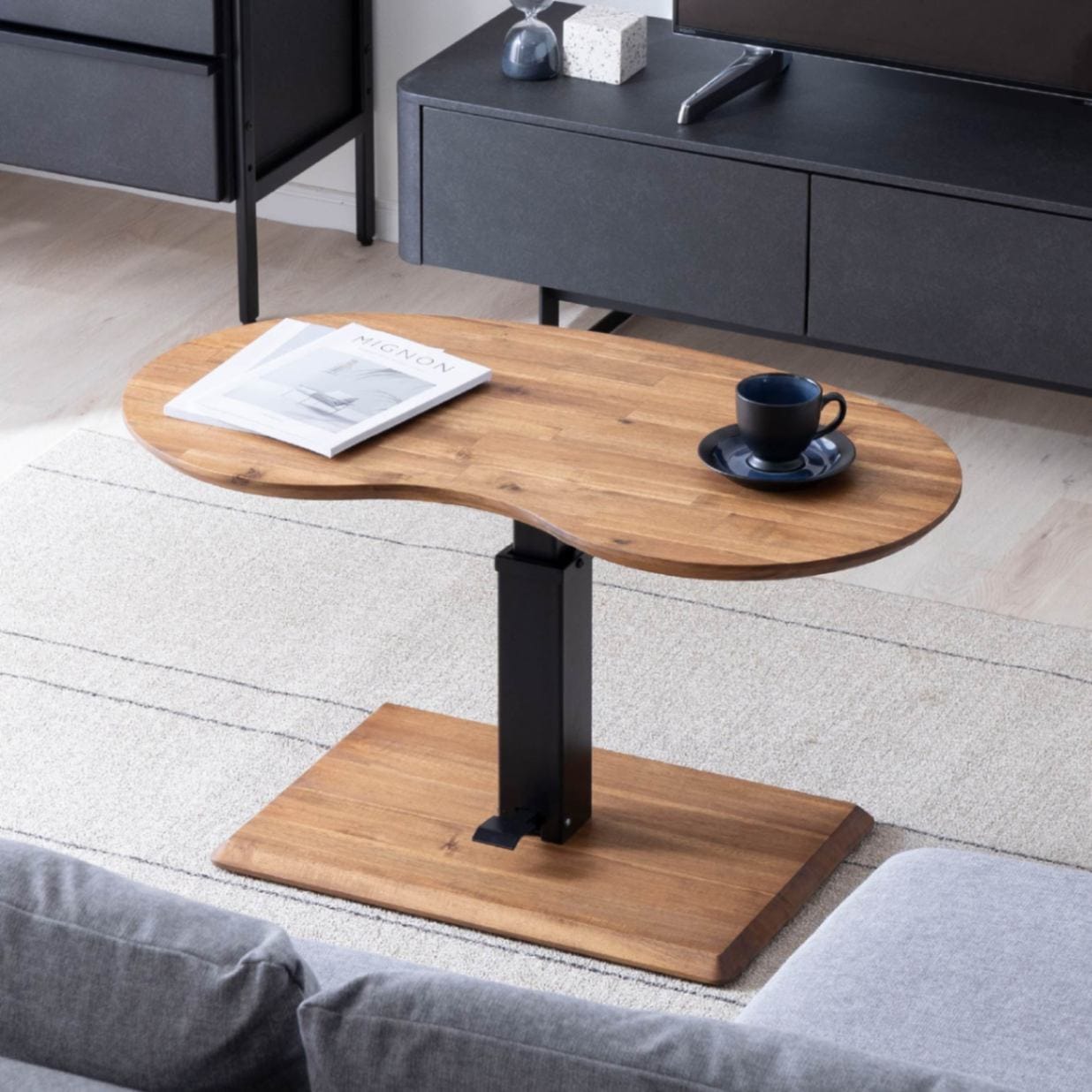 幅90］ キャナル ｜ 昇降 センターテーブル ビーンス 変型 リビング