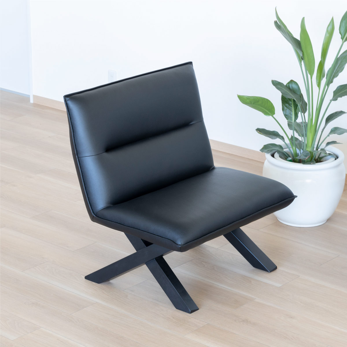 幅85/座面高42］ クレマ | ダイニングチェア ベンチ PVCレザー 背付き