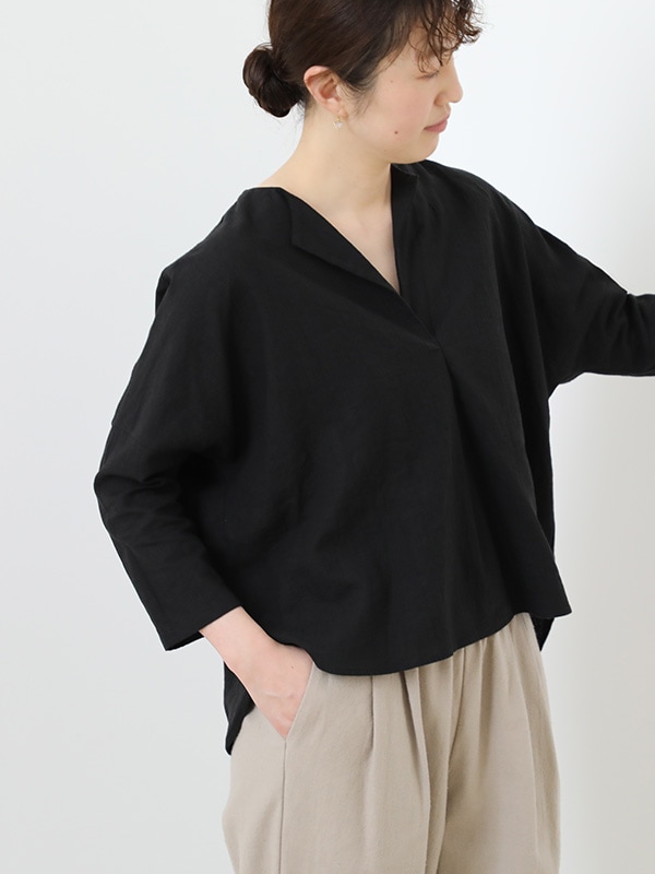 evam eva｜water linen pullover｜ladies',tops