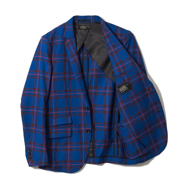 NEW!!!【666 ORIGINAL】2つボタンジャケット（ブルータータンチェック