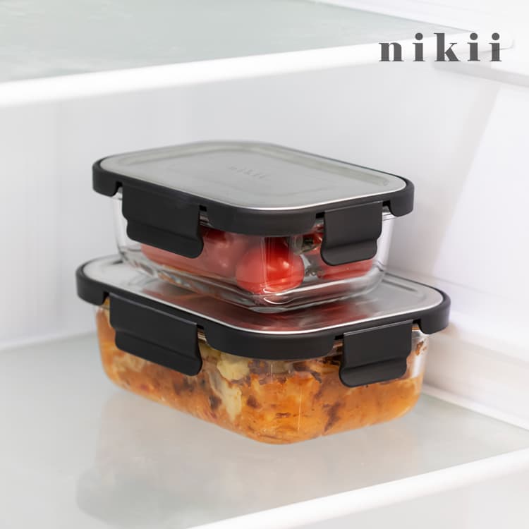 nikii 耐熱ガラス 保存容器 ステンレス蓋 NNS-292S NNS-293M | 家具