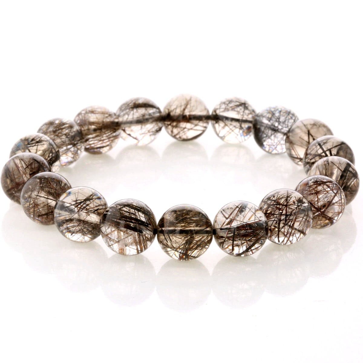 最高級【プレミアム】 ブラックルチル （二酸化チタン）ブレスレット