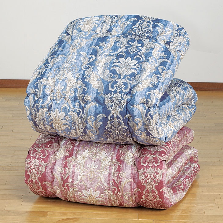 日本製 抗菌防臭加工羽毛タッチ高級掛布団 オーナメント柄 シングル