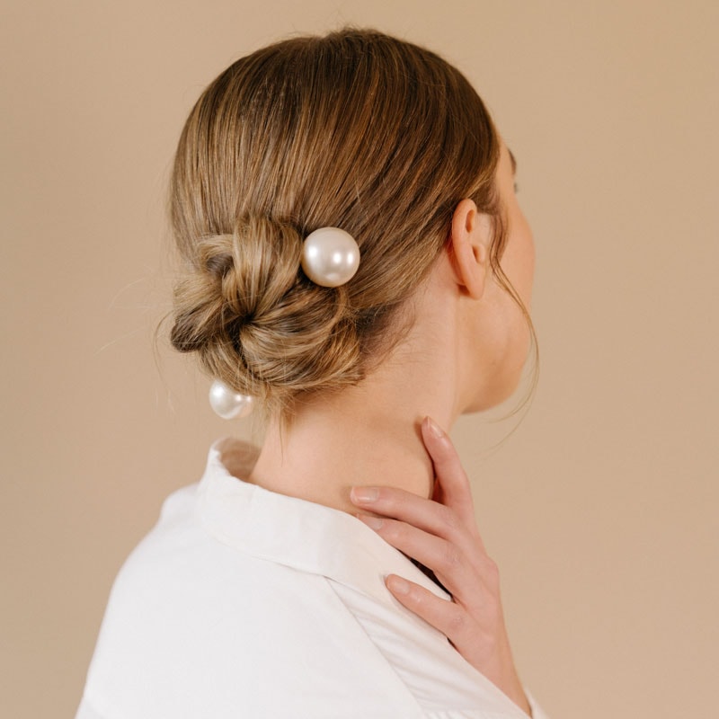 パール スパイラル スクリューピンM (クリーム/ゴールド) | フランス