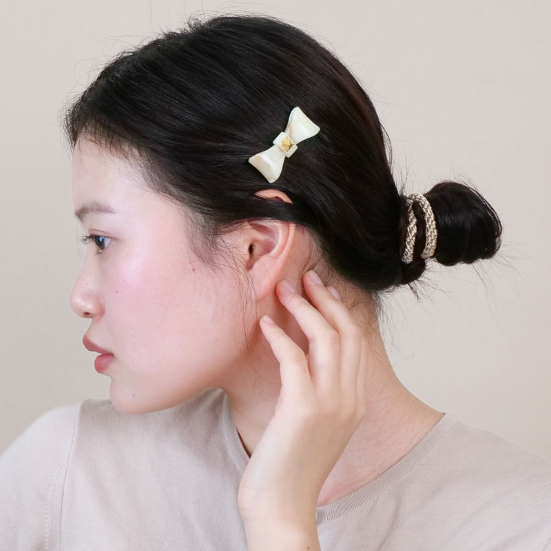 FRANCELUXE フランスラックス ビーズボウルバレッタ スモール スタッズ