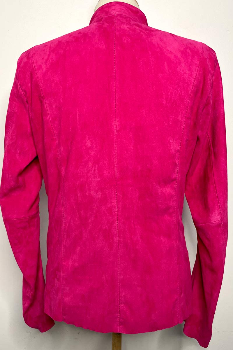 ML2936 Super Stretch Lamb Suede Leather ASM RIDERS JKT #25 FUCHSIA