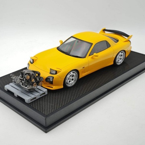 予約 Polar Master 1/18 マツダ RX-7 Mazda RX7 イエロー エンジン付