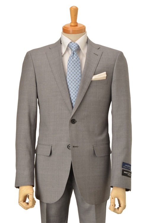 ANGELICO アンジェリコ 社製生地 春夏スーツ 2つ釦スリムスーツ 背抜き