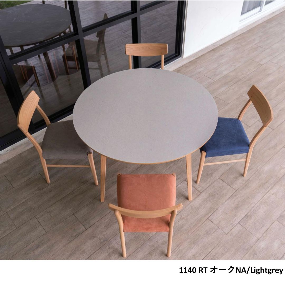 円形ダイニングテーブル FIKA 1140RT 直径114cm モルタル調 グレー