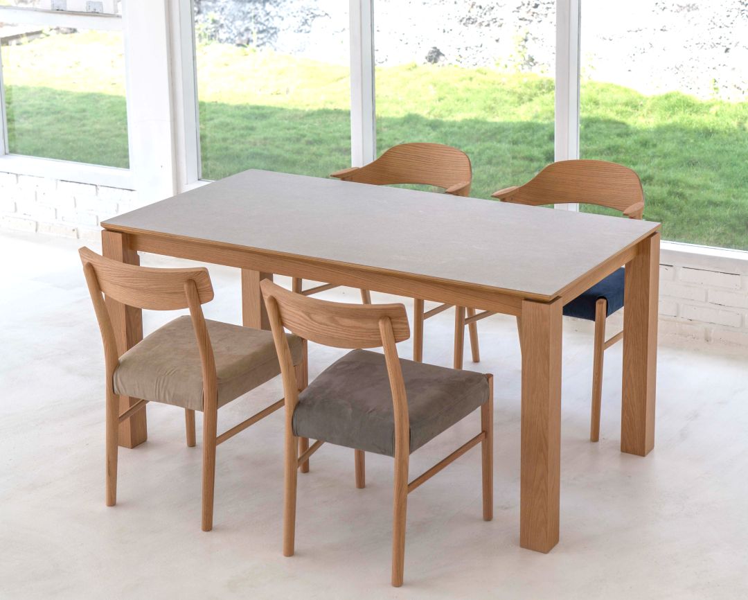 ダイニングテーブル KOS 幅150/幅180cm モルタル調 グレー 北欧 ※旧