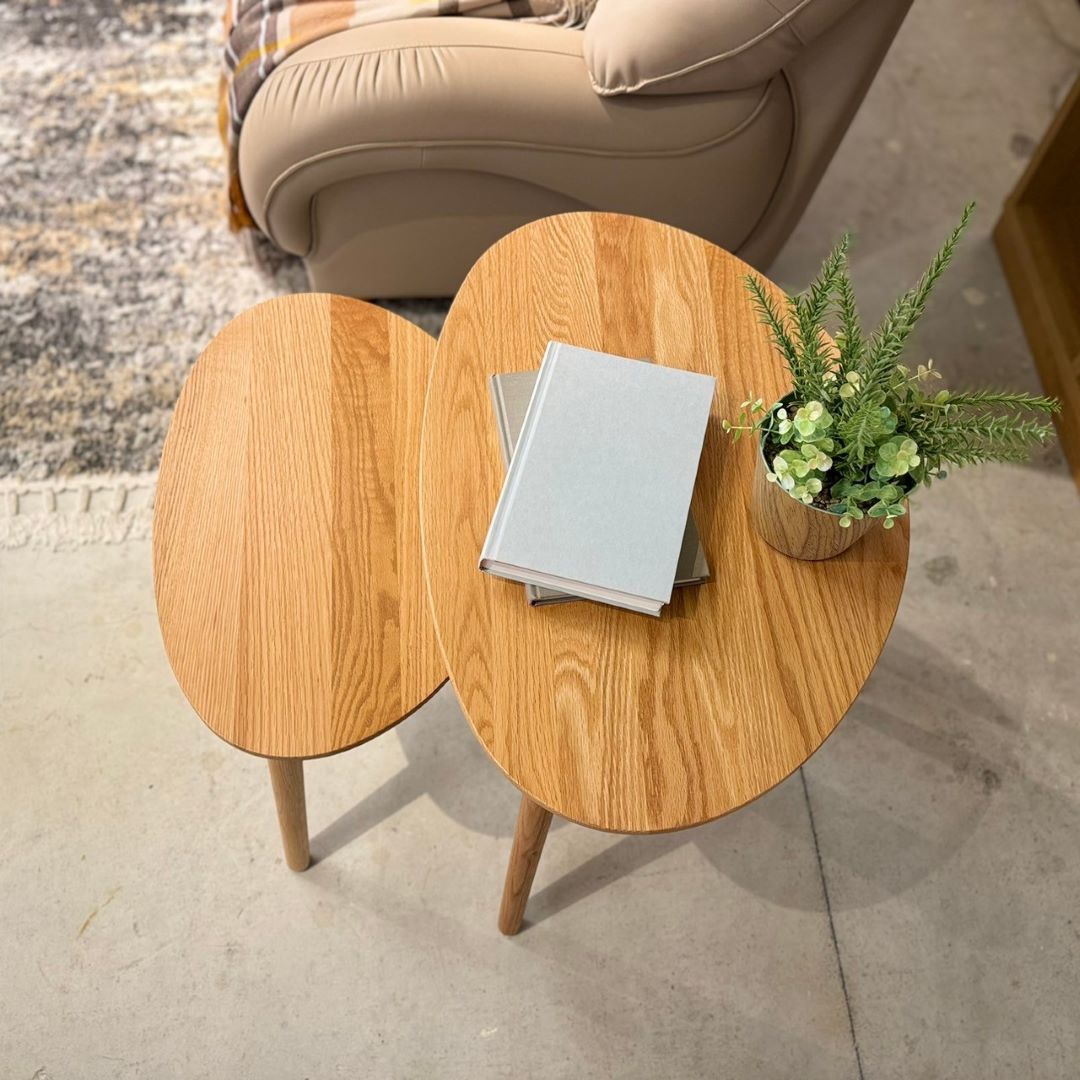 サイドテーブル ベガ レッドオーク無垢材 オイル塗装 ナチュラル色