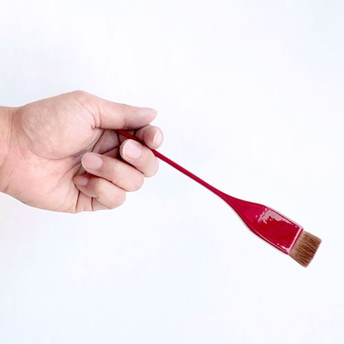 本漆 朱塗り刷毛 20㎜ 細柄 （たれはけ）