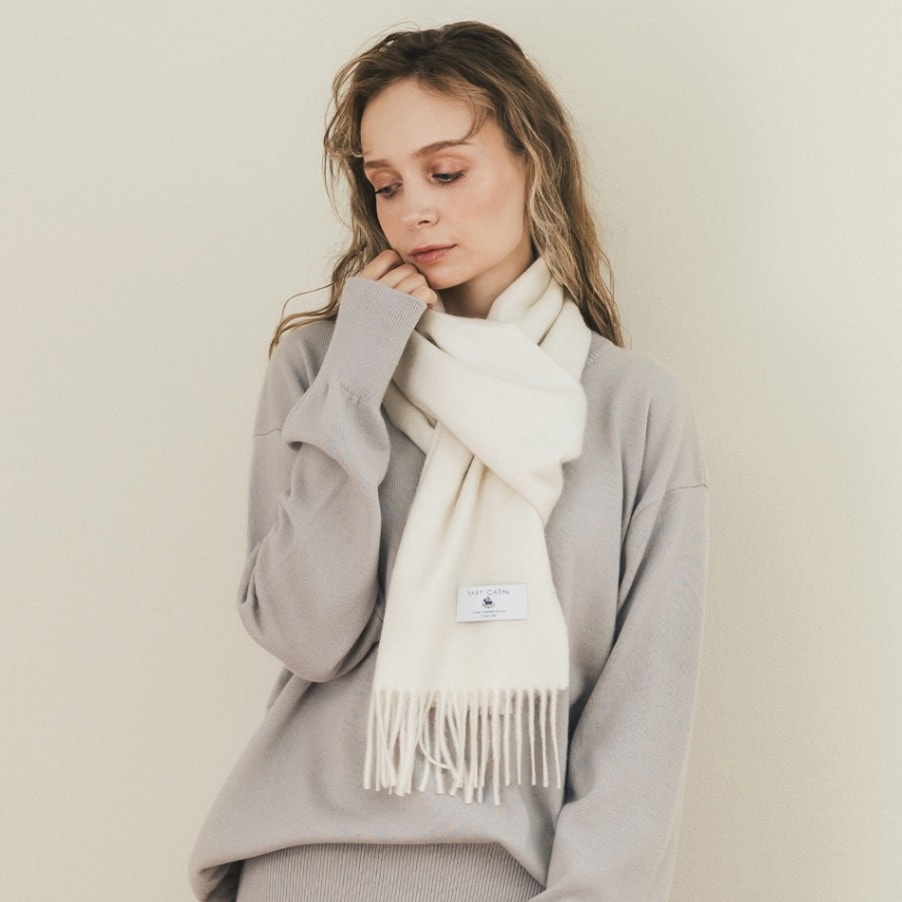 ベビーキャッシュ100％ ウェーブマフラー 191/ホワイト | Item,Muffler